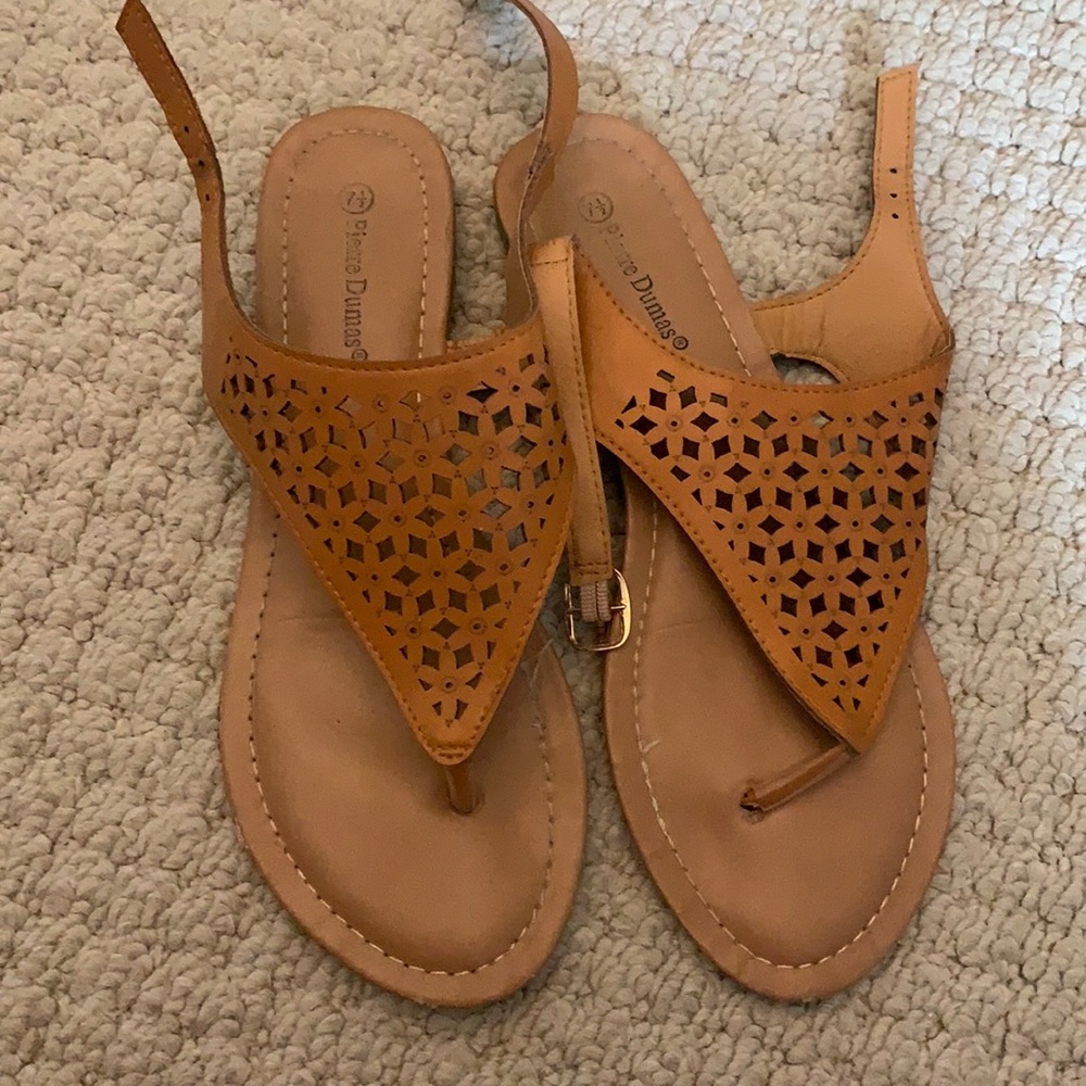 Pierre Dumas tan sandals